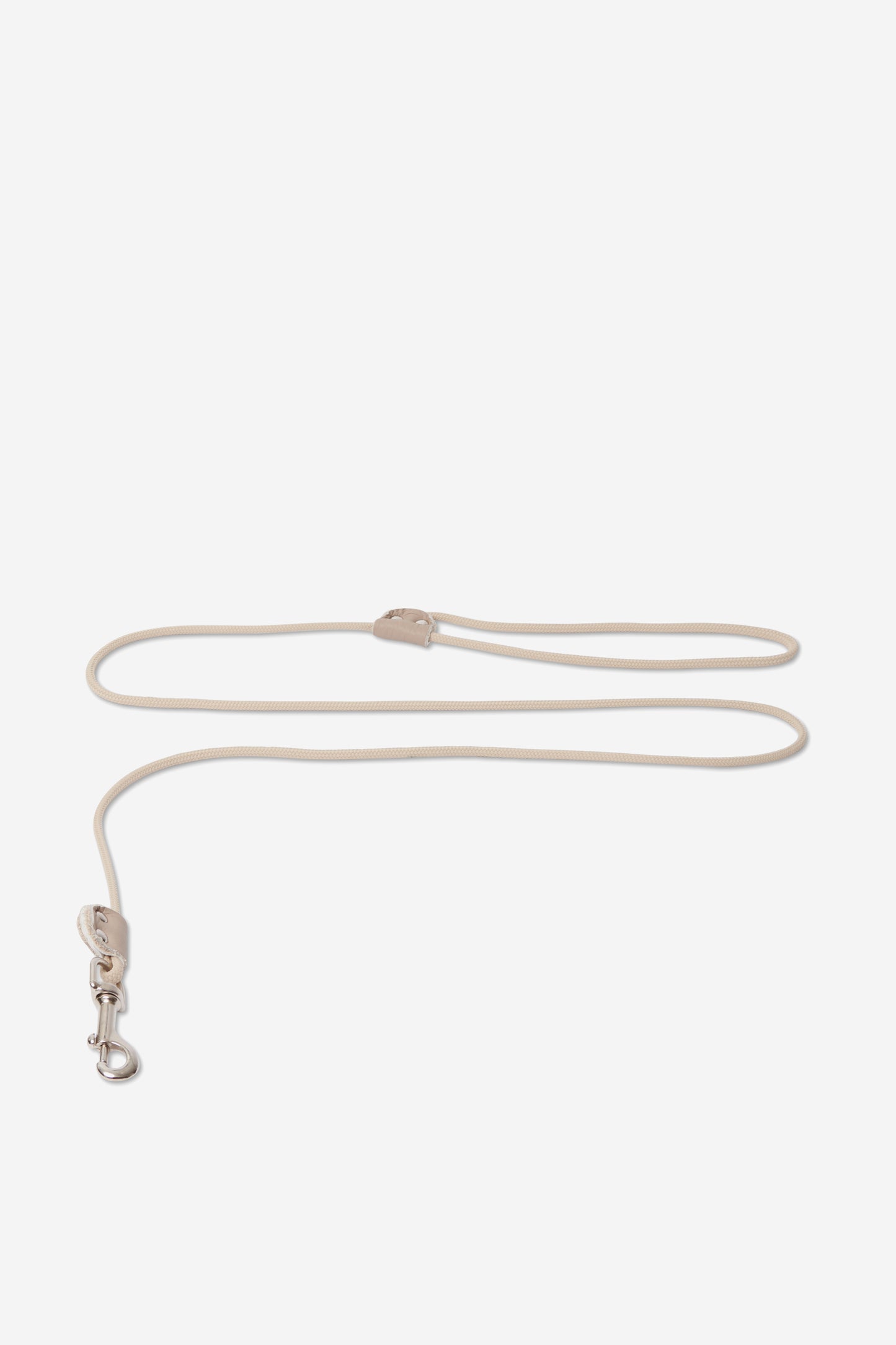 Beige Nautical Rope Leash - Silver