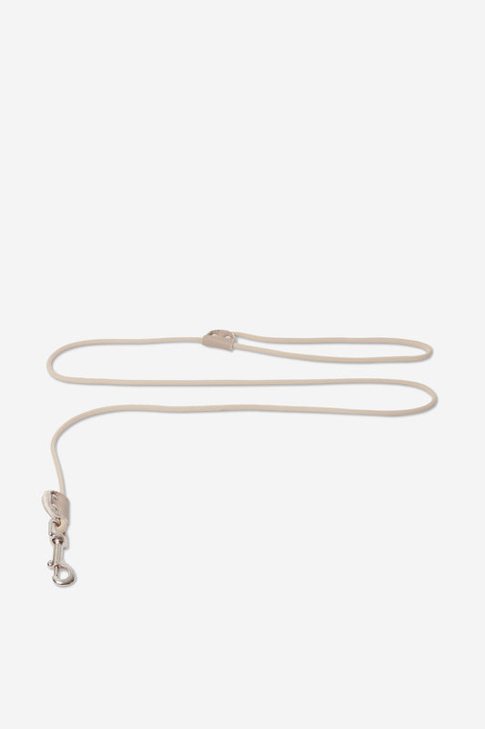 Beige Nautical Rope Leash - Silver