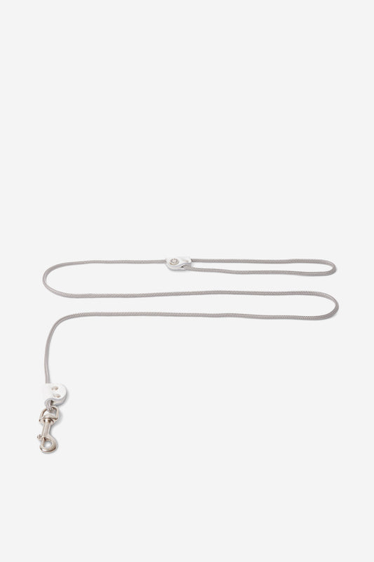 White Nautical Rope Leash - Silver