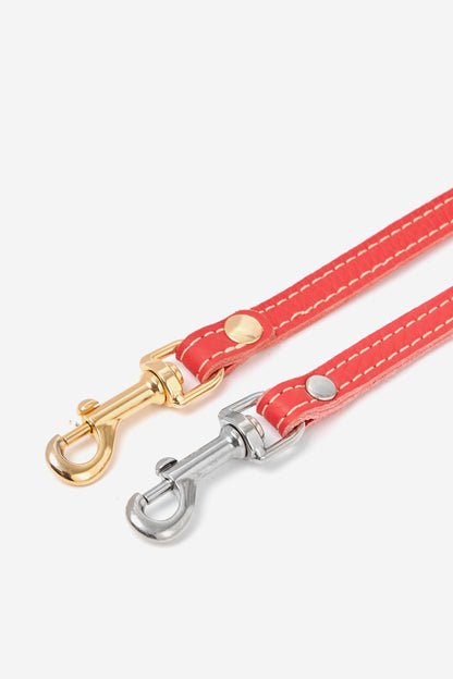 Leather Leash - Red