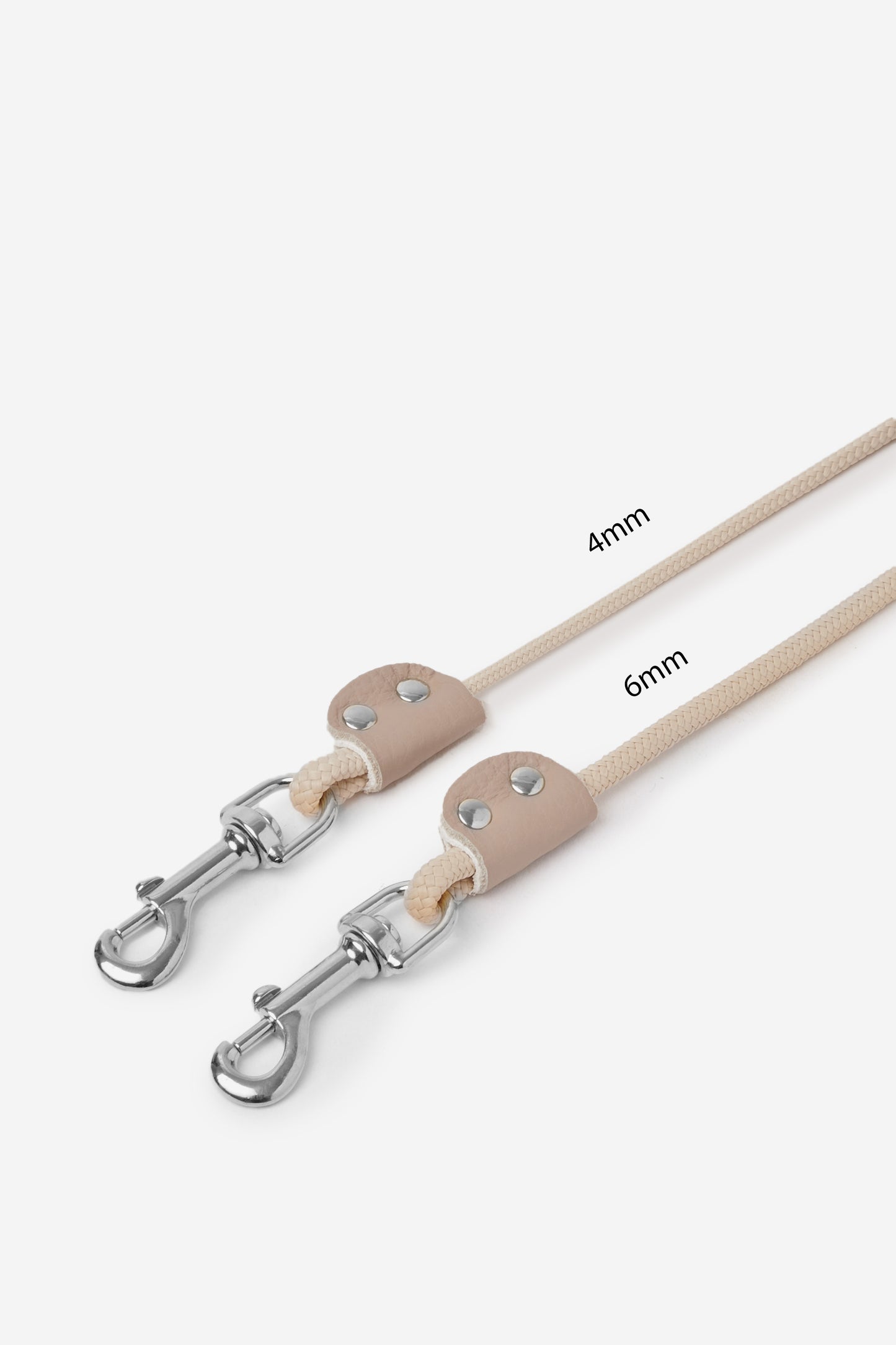 Beige Nautical Rope Leash - Silver