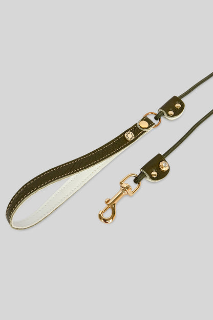 Diamante Leather and Rope Leash - Musk